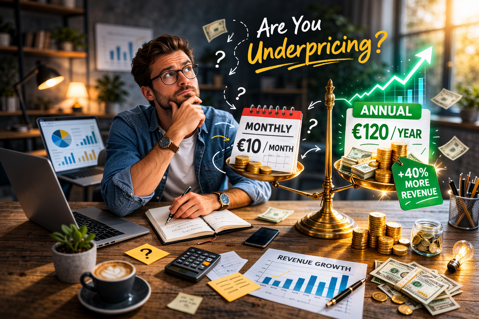 Newsletter underpricing revenue math illustration